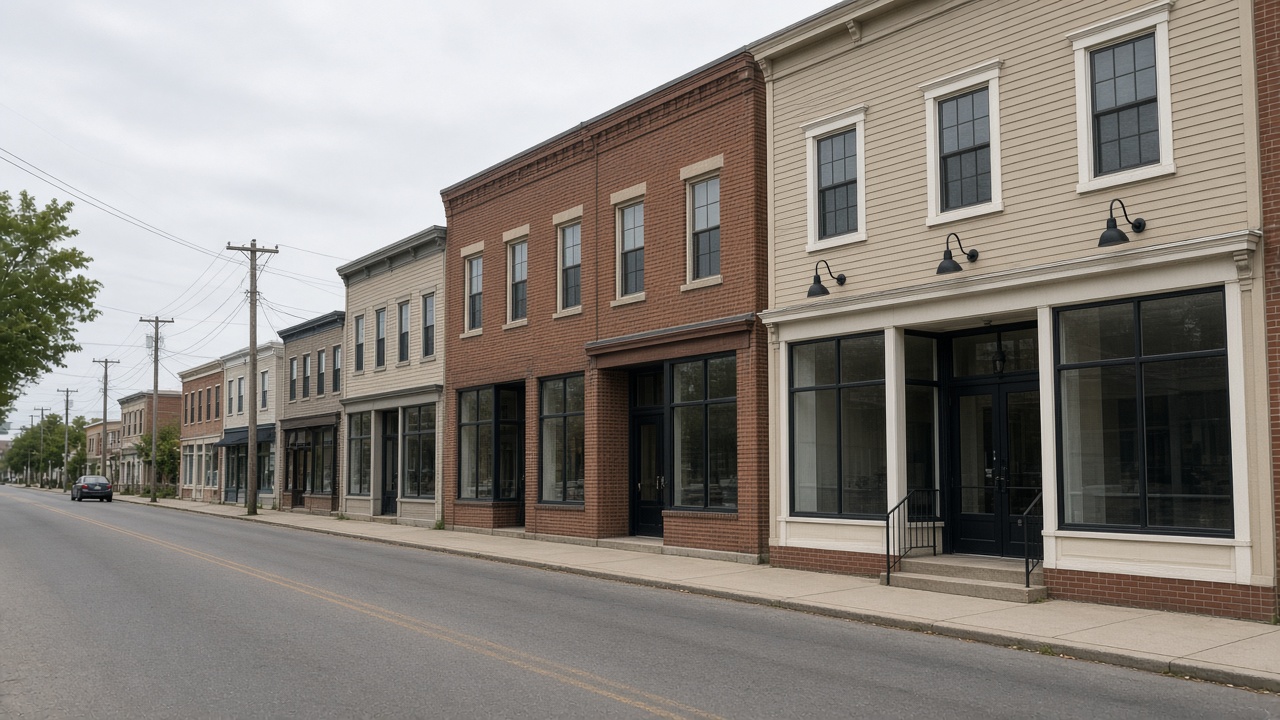 Broadway commercial strip in Saugus daylight